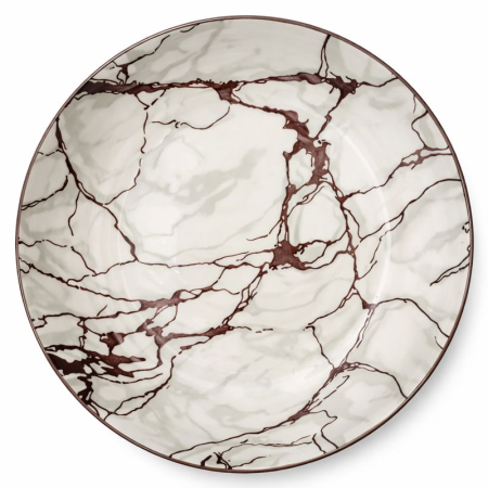 Farfurii - Farfurie adanca ceramica cu decor marmorat, 21 cm