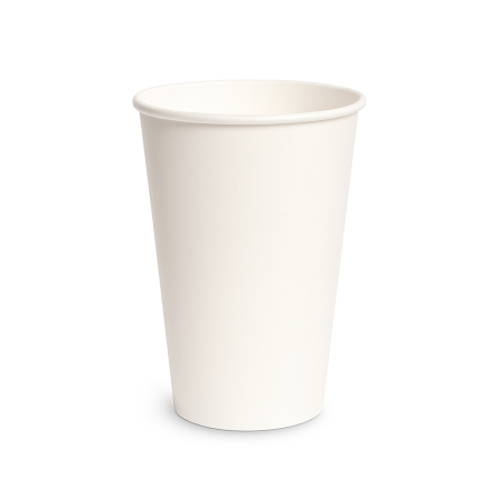 Unica folosinta - Pahare carton 16 oz pentru bauturi calde, ALB, 50 buc/set