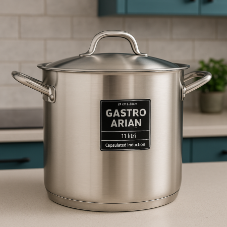 Oala inox GASTRO profesionala cu capac pentru supe si ciorbe, 11 L [1]