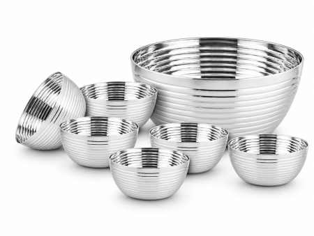 Boluri - Boluri din inox – 1 bol de 2,9 L și 6 boluri de 0,41 L - 7 Buc / Set