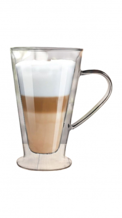 Vase si accesorii bucatarie - Cană cu Perete Dublu din Sticlă  – 400 ml, 2 Buc / Set