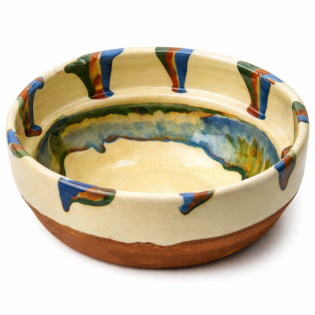 Vase si accesorii bucatarie - Strachină tradițională din lut smălțuit – Ø 16 cm