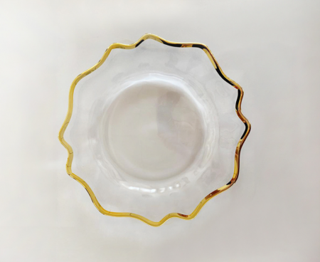 Vase si accesorii bucatarie - Platou din sticla suport Lotus 33 cm