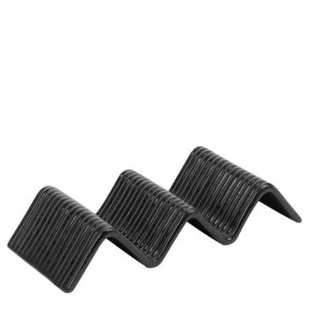 Vase si accesorii bucatarie - Suport dublu pentru taco STREET FOOD, 23.2 x 10.4 x h4.3 cm, negru