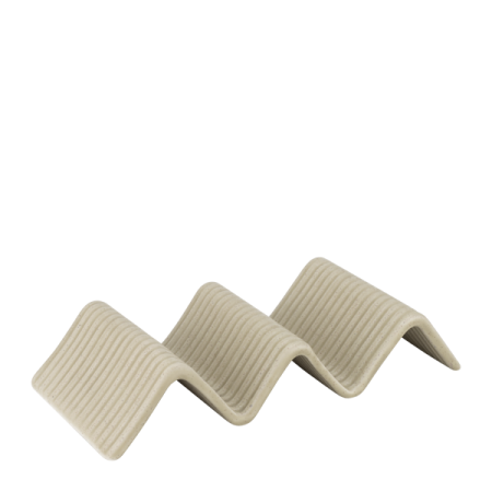 Vase si accesorii bucatarie - Suport dublu pentru taco STREET FOOD, 23.2 x 10.4 x h4.3 cm, crem