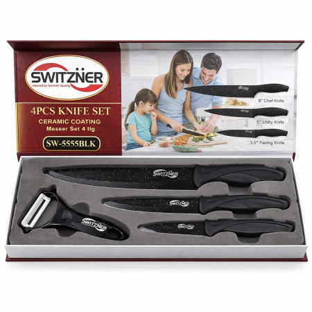 Vase si accesorii bucatarie - Set cuțite bucătărie 4 piese SWITZNER SW-5555-B / SW-5555-BLK