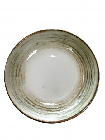 Vase si accesorii bucatarie - Farfurie Adâncă din Porțelan Ø 20 cm – Hera Terra Verde - 48 de Piese