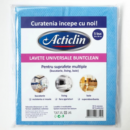 Uz casnic si menaj - Acticlin laveta buntclean 30x38cm 5buc/set