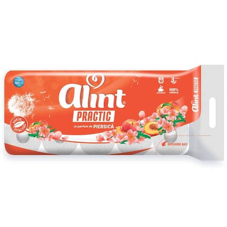 Consumabile hartie - Alint hartie igienica practic 10 role 3 str piersica