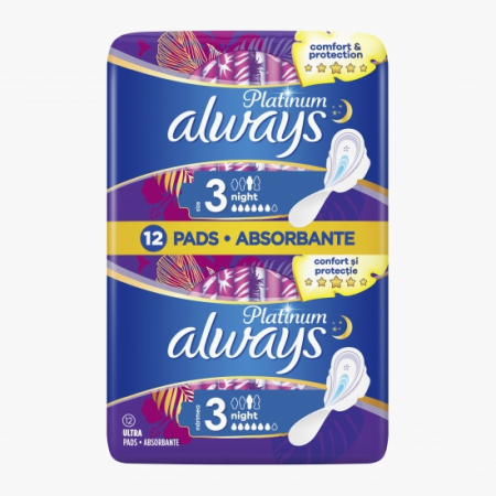 Absorbante - Always absorbante 12buc platinum ultra night