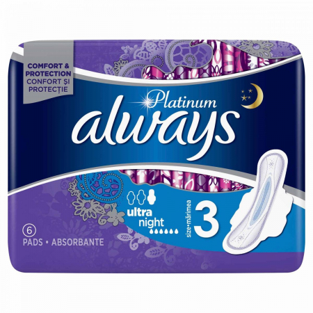 Absorbante - Always absorbante 6buc platinum ultra night