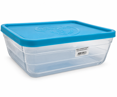 Cutie alimente - Andia caserola sticla dreptunghiulara cu capac plastic 1712