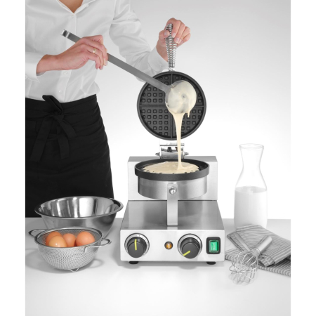 Aparat vafe/waffles rotunde Hendi, diametru 19cm, 1000w, timer, termostat reglabil, 2500x3800x(h)5900mm [5]