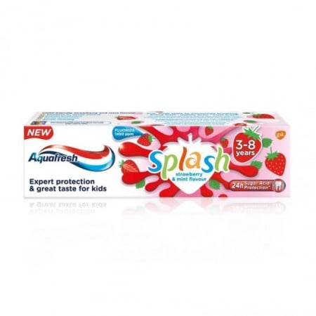 Pasta dinti - Aquafresh pasta dinti 50ml splash 3-8 ani strawberry