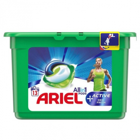 Detergenti rufe - Ariel detergent capsule 13buc pods all in 1 plus active deo fresh
