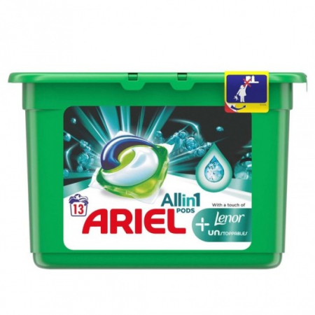 Detergenti rufe - Ariel detergent capsule 13buc pods all in 1 plus lenor