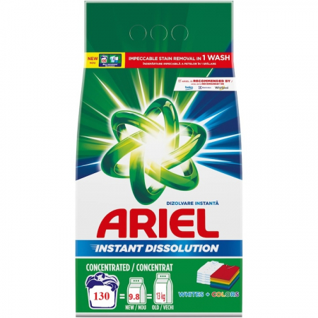 Detergenti rufe - Ariel detergent rufe automat 9.750kg whites colors 130spalari