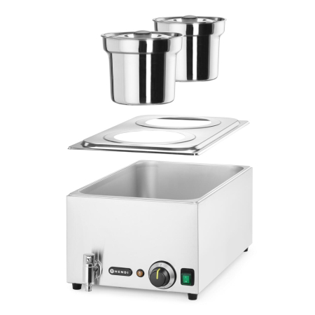 Bain-marie HENDI Ranger + 2x recipiente de 4L cu capac, 8L, 220-240V/1000W, 604x332x(H)315mm [1]