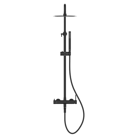 Baterie De Dus, Balneo, Corp Din Otel Inoxidabil Aisi 304, Cartus Ceramic, Diametru 35 mm, Dus Rotativ 90° Cu Comutator De Functii, Aerator Economisitor De Apa, 150 mm x 560 mm x 1016 mm, Negru [2]