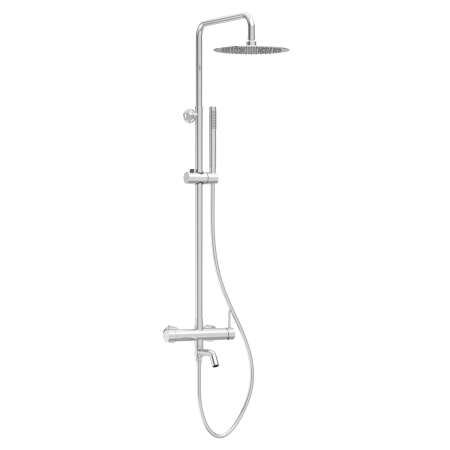 Baterii de dus - Baterie De Dus, Balneo, Corp Din Otel Inoxidabil Aisi 304, Cartus Ceramic, Diametru 35 mm, Dus Rotativ 90° Cu Comutator De Functii, Perlator Economisitor De Apa, 150 mm x 560 mm x 1016 mm, Crom