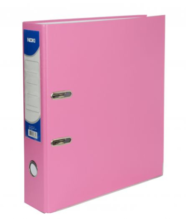 Birotica & Papetarie - Biblioraft plastifiat A4 7.5 cm roz Noki