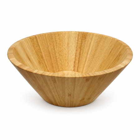 Vase si accesorii bucatarie - Bol pentru salata din bambus, 20 × 20 × 10 cm