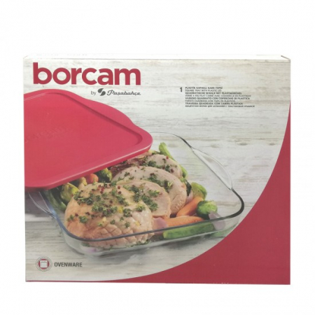 Yena - Borcam vas termorezistent dreptunghiular cu capac plastic 3.2l 59024