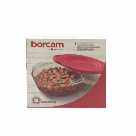 Yena - Borcam vas termorezistent rotund cu capac plastic 0.84l 59133