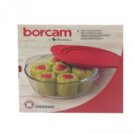 Vase si accesorii bucatarie - Borcam vas termorezistent rotund cu capac plastic 2.1l 59001