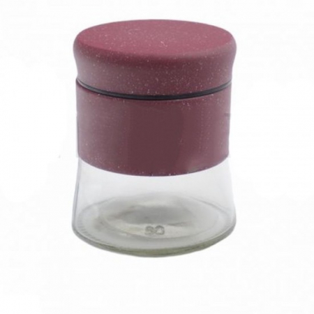 Vase si accesorii bucatarie - Borcan depozitare sticla+metal marmurat diverse ingrediente mx1