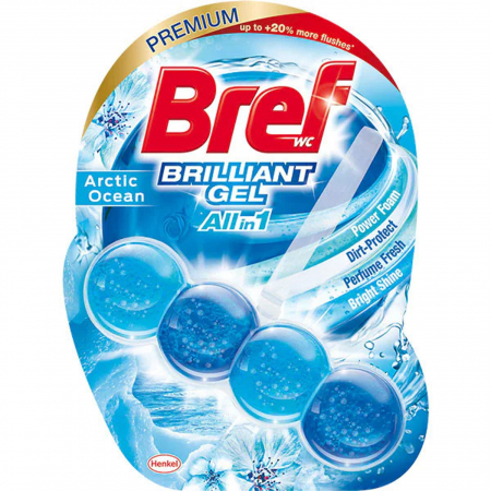 Detergenti si solutii de curatenie - Bref odorizant wc bile gel all in 1 42g arctic ocean