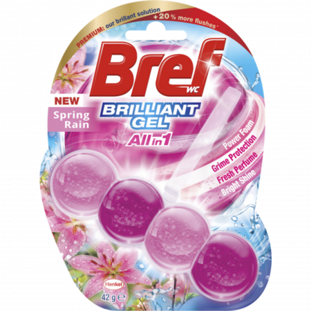 Odorizante - Bref odorizant wc bile gel all in 1 42g spring rain
