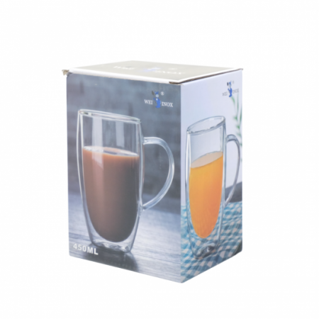 Cana cafea din sticla cu perete dublu – 450 ml [2]