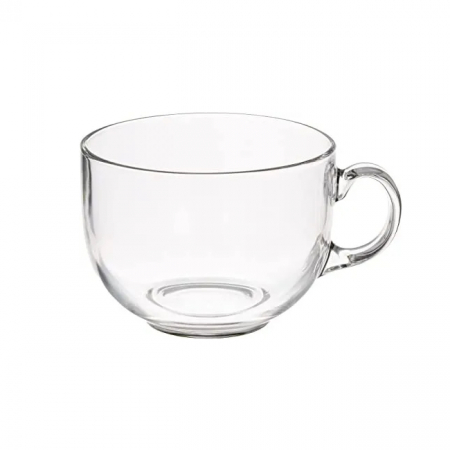 Vase si accesorii bucatarie - Cana din Sticlă Jumbo 490 ml – Claritate și Volum pentru Dimineți Perfecte
