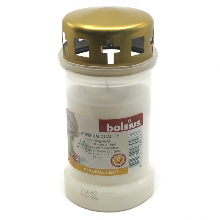 Lumanari - Candela bolsius din plastic cu capac bo nr.3 cap alb