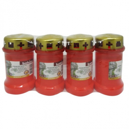 Uz casnic si menaj - Candela bolsius din plastic cu capac bo nr.3 cap rosu 4buc/set