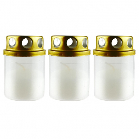 Lumanari - Candela cu capac v1-30 a3 alb 3buc/set