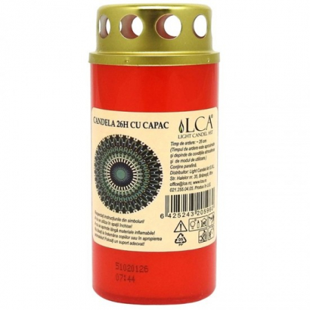 Uz casnic si menaj - Candela cu capac v1-90 rosu 30buc/set
