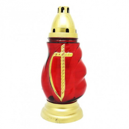 Uz casnic si menaj - Candela din sticla 490g (3006) rosu