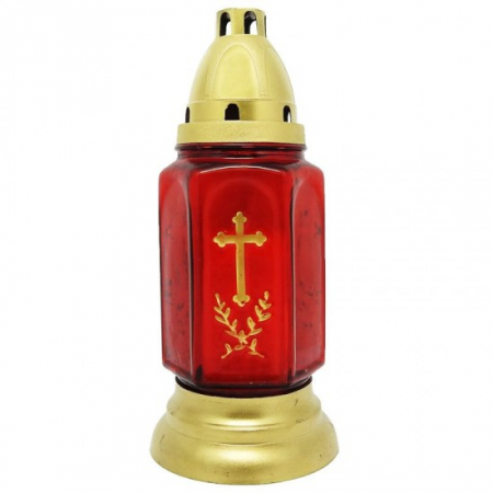 Uz casnic si menaj - Candela felinar din sticla 590e (3004) rosu 9buc/set