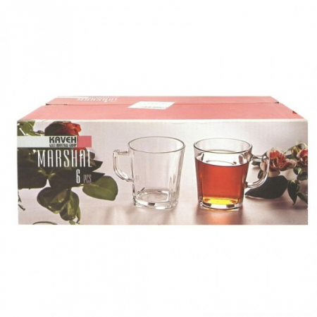 Vase si accesorii bucatarie - Cani sticla 6buc/set 220ml marshal