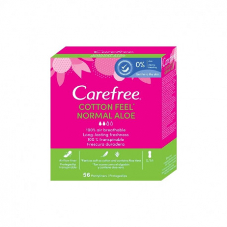 Ingrijirea corpului - Carefree absorbante zilnice 56buc aloe