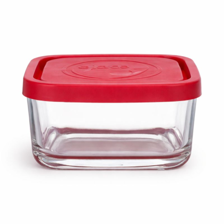 Vase si accesorii bucatarie - Caserola sticla rotunda cu capac plastic 1500ml