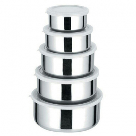 Vase si accesorii bucatarie - Caserole+capac inox 5pcs