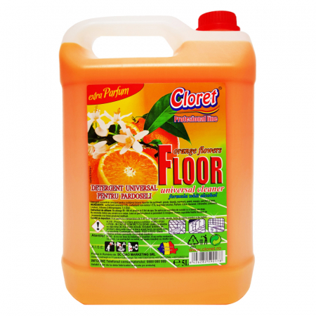 Detergenti si solutii de curatenie - Cloret detergent pardoseli 5l orange