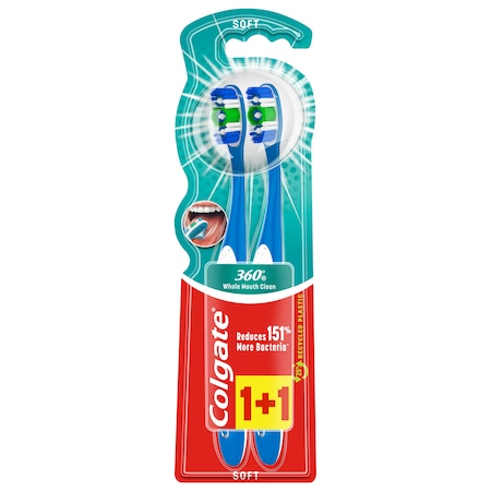 Ingrijirea corpului - Colgate periuta dinti 360 whole mouth clean soft 2buc/set