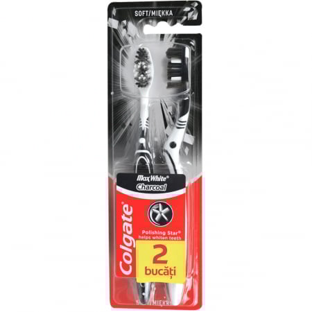Periuta dinti - Colgate periuta dinti max white charcoal soft 2buc/set