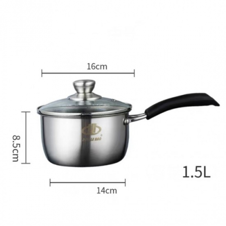 Cratita inox cu coada+capac 16cm [2]
