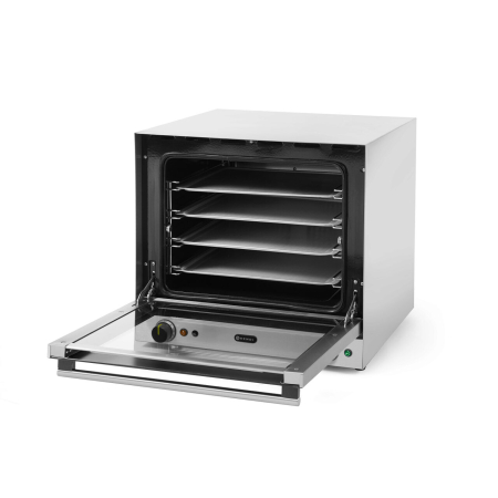 Cuptor convectie cu umidificare Hendi H90S, 4 tavi 438x315 mm incluse, 2 elemente incalzire, 2 ventilatoare, termostat reglabil 50-300 gr C, timer 0-120 min, 2670W, 595x595x(H)570 mm [2]