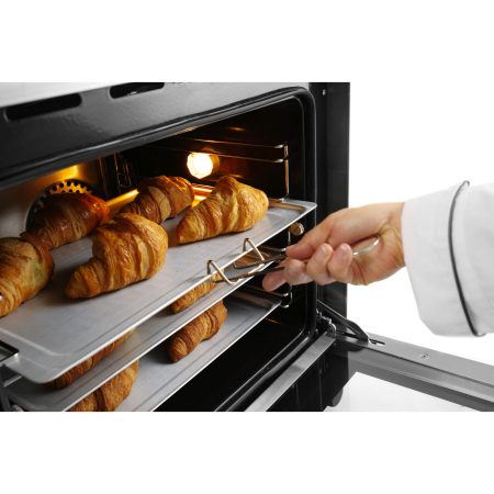Cuptor convectie Hendi H90, 4 tavi 438x315 mm incluse, 2 elemente incalzire, 2 ventilatoare, termostat reglabil 50-300 gr C, timer 0-120 min, 2670 W,595x624x(H)572mm [1]